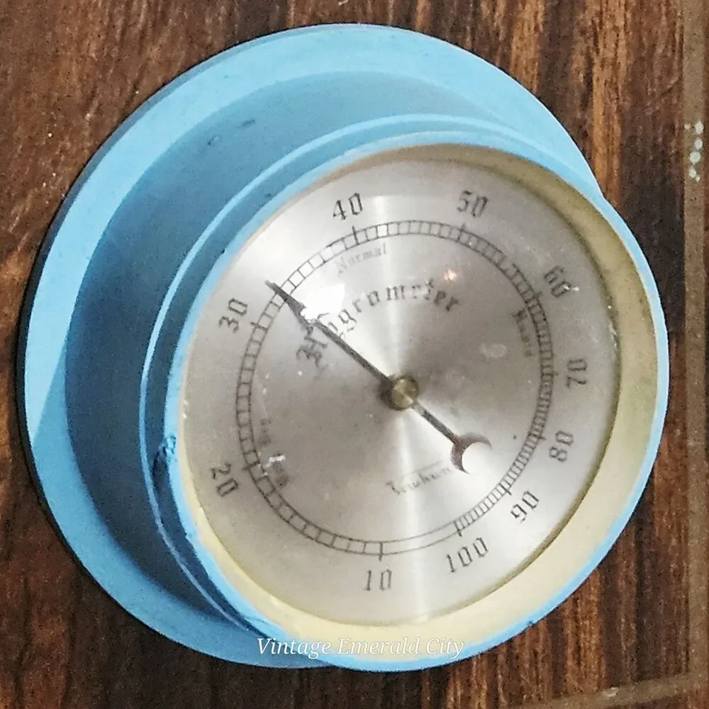 Vtg Wall Weather Station Wood Panel Barometer Thermometer Hygrometer In/outdoor